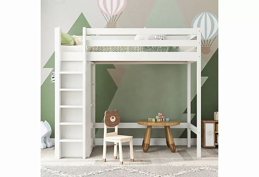 Blusmart Kinderbett Weißes Kinderhochbett, (90x200 cm Liegefläche, Mit Klei günstig online kaufen