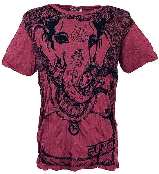 Guru-Shop T-Shirt Sure Herren T-Shirt Ganesh - bordeaux Goa Style, Festival günstig online kaufen
