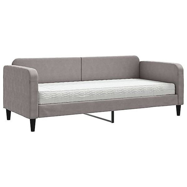 vidaXL Bett, Tagesbett mit Matratze Taupe 80x200 cm Stoff günstig online kaufen