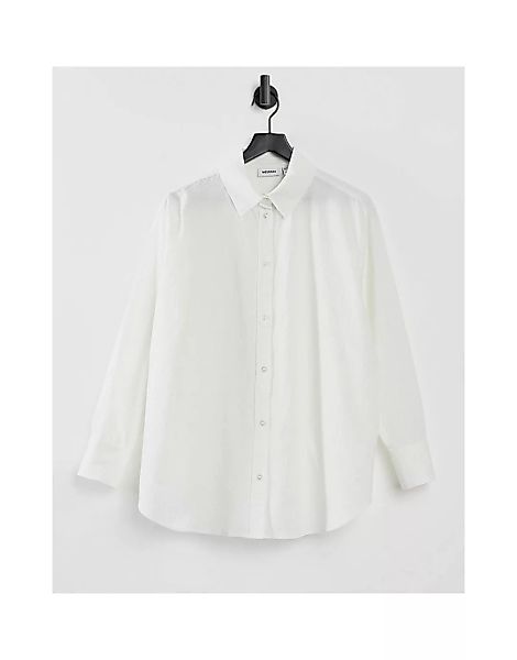Weekday – Edyn – Seersucker-Hemd aus Bio-Baumwolle in Weiß günstig online kaufen