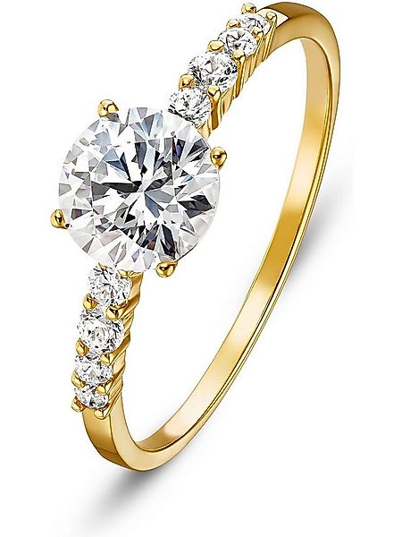 CHRIST Fingerring CHRIST Damen-Damenring 375er Gelbgold 8 Zirkonia, Zirkoni günstig online kaufen