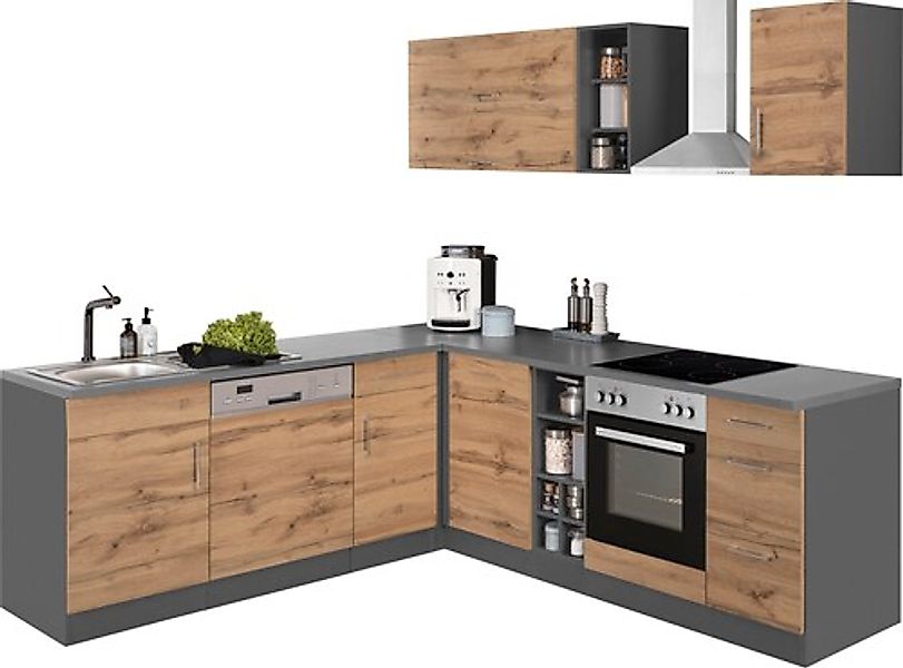 KOCHSTATION Winkelküche "KS-Colmar", ohne E-Geräte, Stellbreite 210/240 cm günstig online kaufen