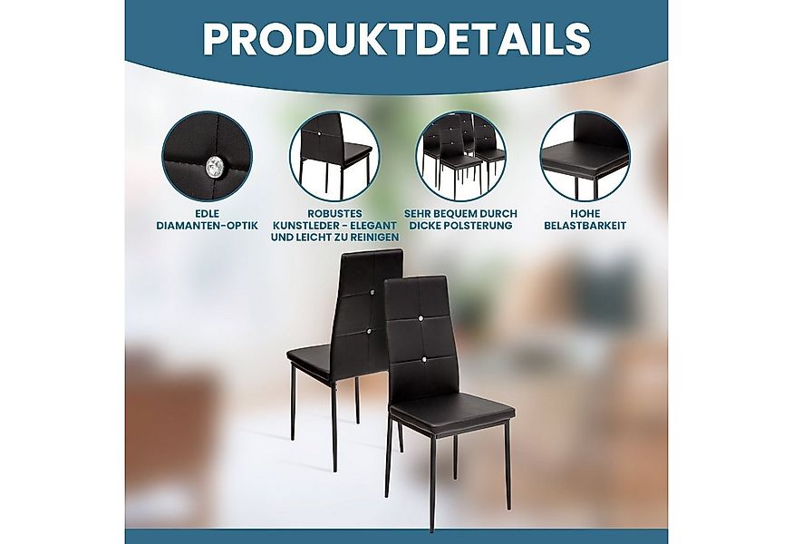 Albatros International Esszimmerstuhl Esszimmerstühle DIAMOND 4er Set schwa günstig online kaufen