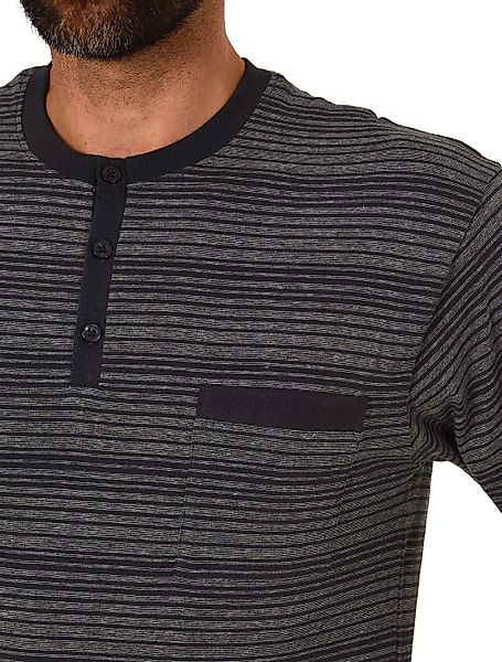Normann Pyjama Herren Nachthemd langarm Streifenoptik günstig online kaufen