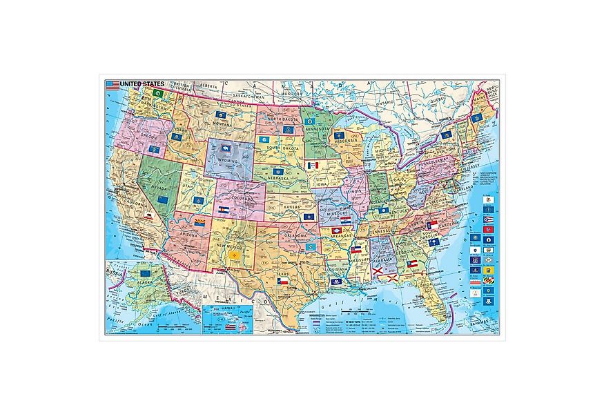 STIEFEL Poster USA Bundesstaaten mit Postleitzahlen, englisch, 95 x 62 cm günstig online kaufen