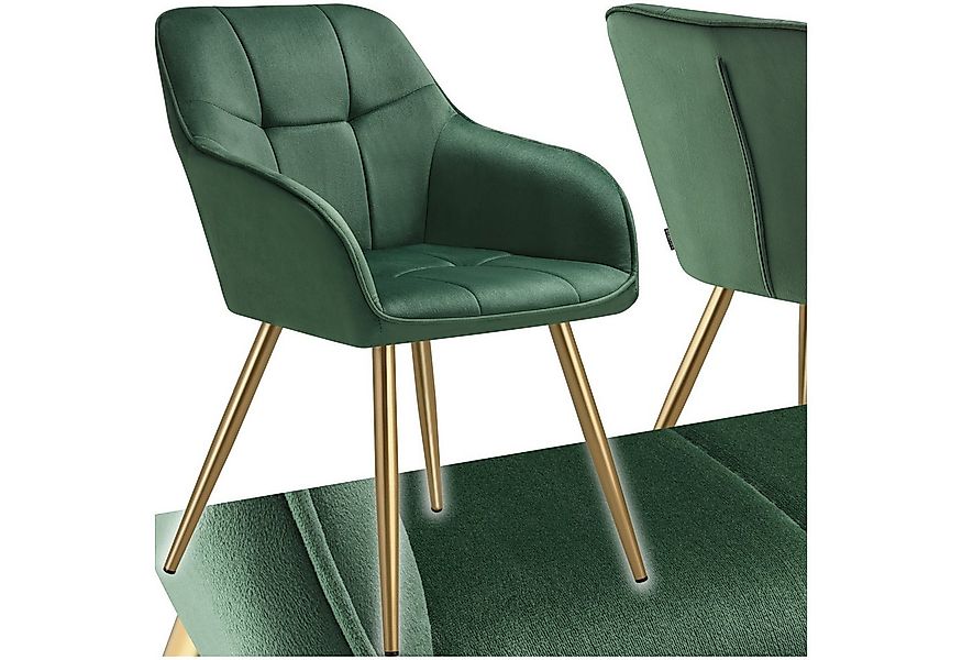 tectake Esszimmerstuhl Stuhl Marilyn, Samtoptik, gesteppt (Set, 1 St), Extr günstig online kaufen