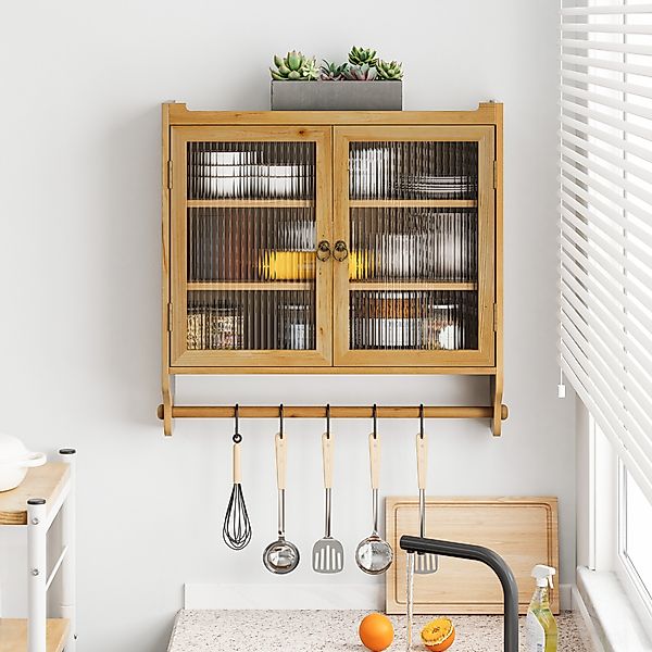 OKWISH Hängeschrank Wandhängeschrank,Glas-Wandregal (Vintage 63 cm Wandrega günstig online kaufen