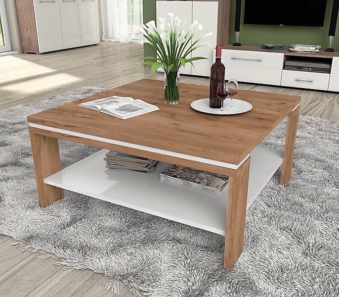 OTTO home Couchtisch "Stela" (H/B/T): 44,6/90/88cm, mit Ablageboden UV-lack günstig online kaufen