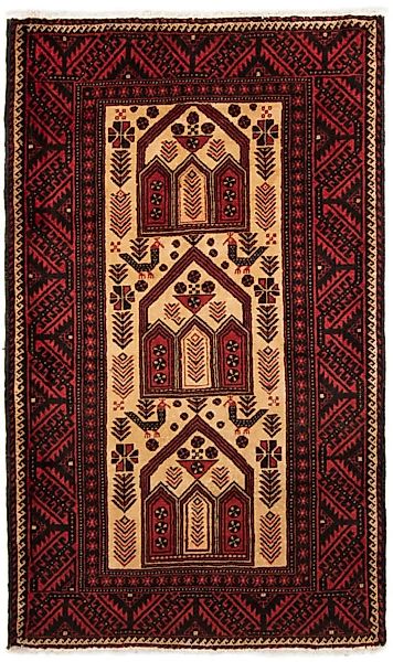 morgenland Wollteppich »Belutsch Medaillon Rosso 193 x 118 cm«, rechteckig, günstig online kaufen