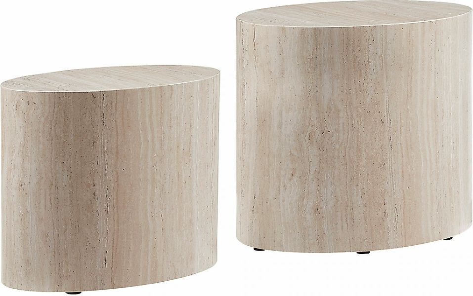 SalesFever Couchtisch "Almeria Beistelltisch", (Set, 2 St., 2er Set), oval, günstig online kaufen