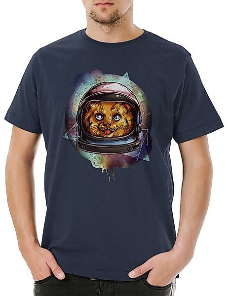 Urban Backwoods Print-Shirt Urban Backwoods Space Cat I Herren T-Shirt Navy günstig online kaufen