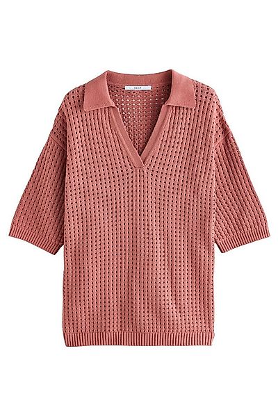 Next T-Shirt Mesh Fly Poloshirt mit Kragen aus 100 % Baumwolle (1-tlg) günstig online kaufen