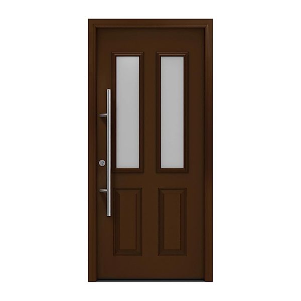 EcoStar Haustür Isopro Secur IPS 410S Terrabraun 110 cm x 210 cm DIN L günstig online kaufen