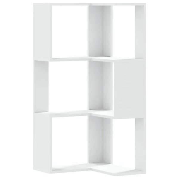 vidaXL Eck-Bücherregal 3 Böden Weiß 50x50x102 cm Holzwerkstoff 852591 günstig online kaufen