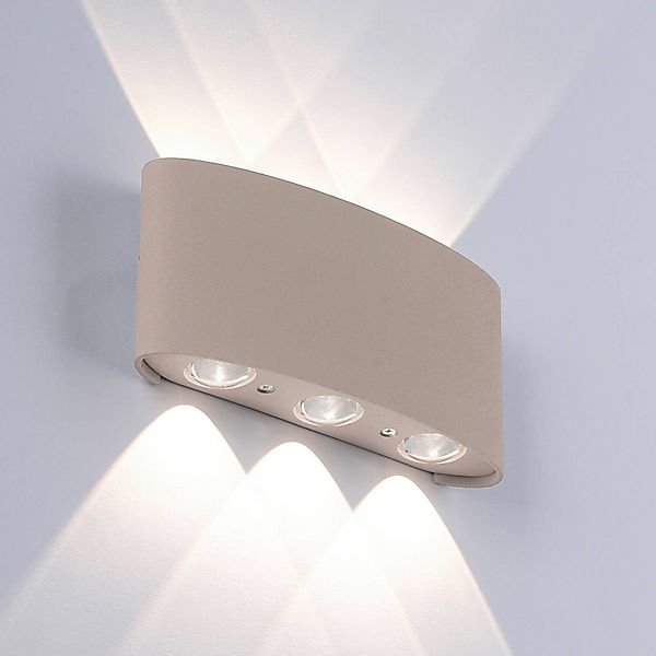 Paul Neuhaus LED-Außenwandlampe Carlo, 17 cm, sandfarben günstig online kaufen