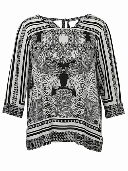 FRAPP Klassische Bluse mit Black & White Motiv günstig online kaufen