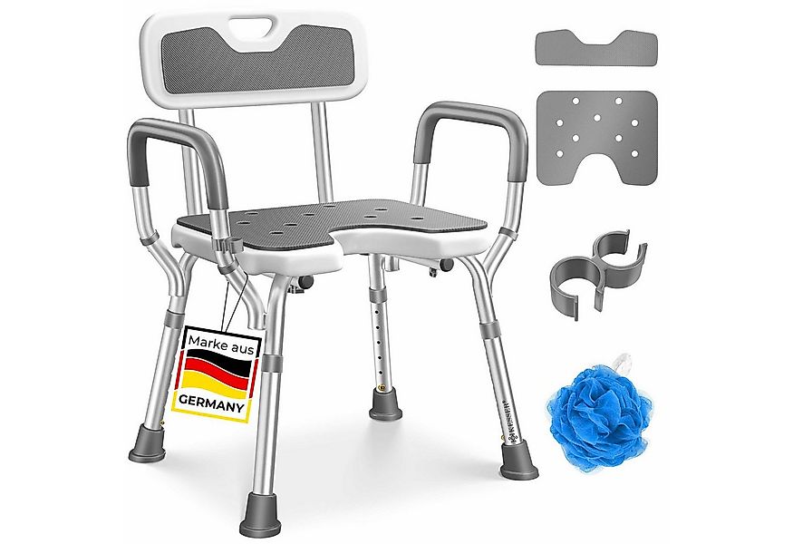 KESSER Badhocker Duschhocker mit Lehne höhenverstellbar in 6 Stufen 38-54cm günstig online kaufen
