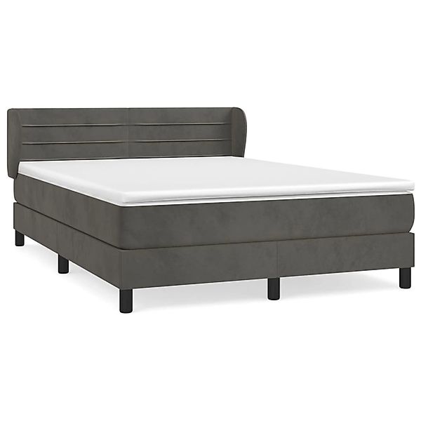 vidaXL Boxspringbett mit Matratze Dunkelgrau 160x200 cm Samt1372378 günstig online kaufen