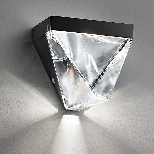 Fabbian Tripla - Kristall-LED-Wandlampe, anthrazit günstig online kaufen