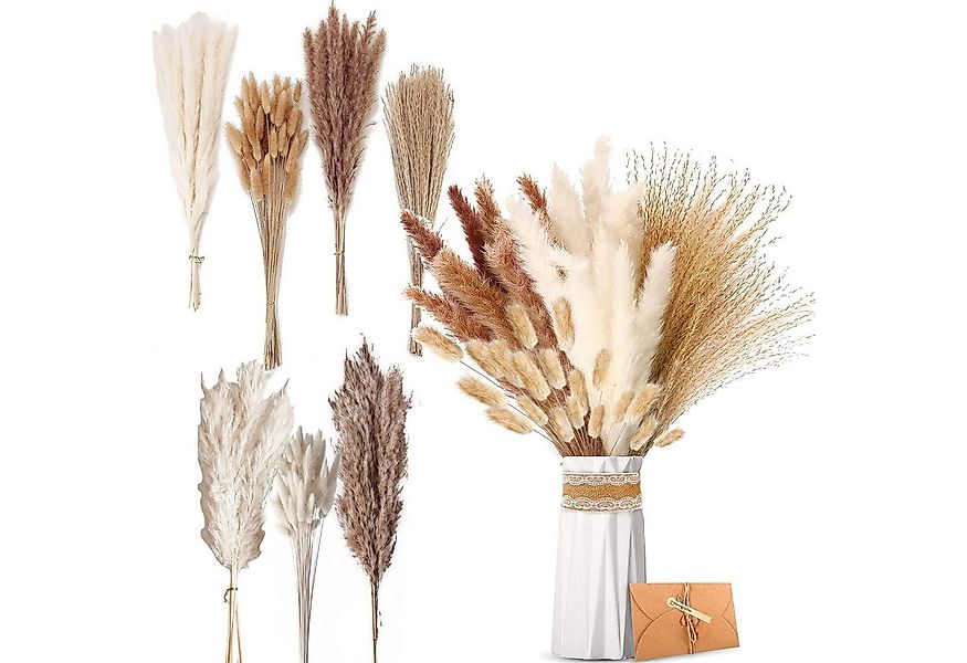 Kunstblumenstrauß 125 Stück Pampasgras Trockenblumen,Boho Tischdeko für Hoc günstig online kaufen