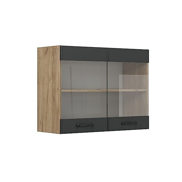 Vicco Glashängeschrank R-Line, Anthrazit Landhaus/Goldkraft Eiche, günstig online kaufen