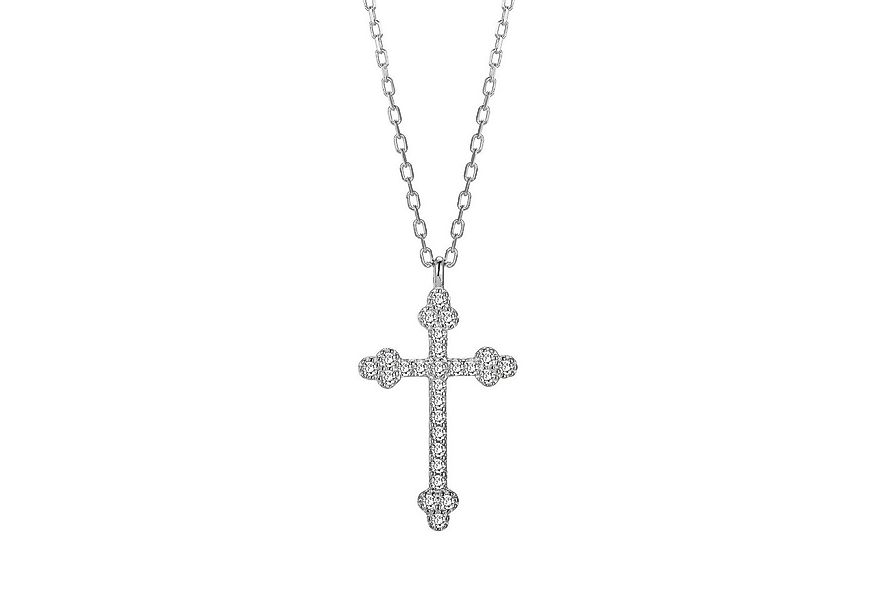 Runde Perlé Kreuzkette Vintage Kreuz Anhänger Kette Damen, 925 Sterling Sil günstig online kaufen
