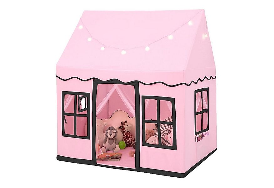 KOMFOTTEU Spielzelt Kinderspielhaus Kinderzelt mit Sternenlichtern & Matte, günstig online kaufen