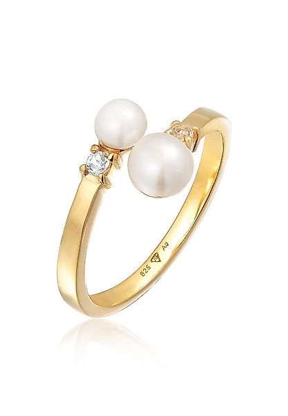 Elli Premium Perlenring Wickelring Süßwasserperle 925 Silber vergoldet günstig online kaufen