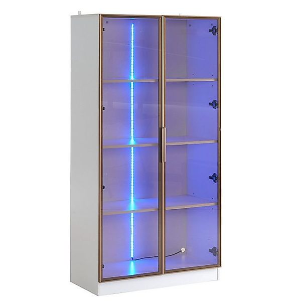 Gotagee Glasvitrine Seitenschrank Hochschrank Badezimmerschrank LED Beistel günstig online kaufen