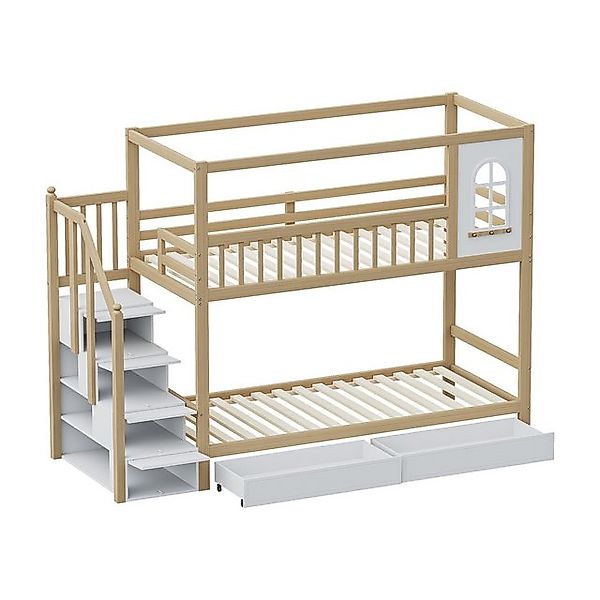 HAUSS SPOLE Etagenbett 90x200cm mit Aufbewahrungsschubladen und Sicherheits günstig online kaufen