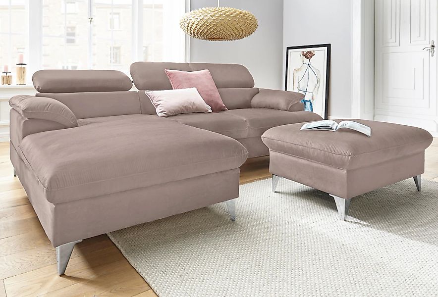 COTTA Ecksofa "Caluso L-Form" mit Kopfteilverstellung, wahlweise mit Bettfu günstig online kaufen