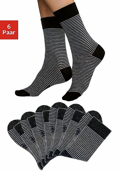 H.I.S Socken Packung, 6 Stk. tlg. mit druckfreiem Bündchen günstig online kaufen