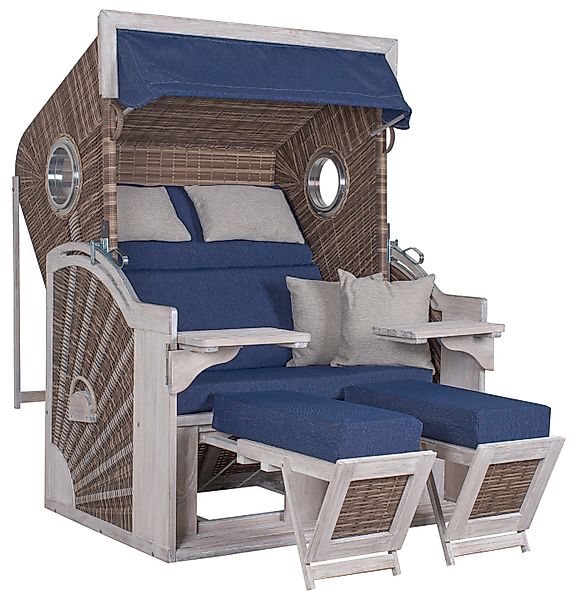 Strandkorb deVries PURE® Seaside XL PE white kubu Des. 504 günstig online kaufen