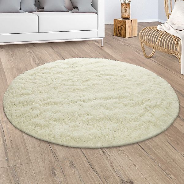 Paco Home Hochflor-Teppich "Silky 591" rund 37 mm Höhe Uni Farben, besonder günstig online kaufen