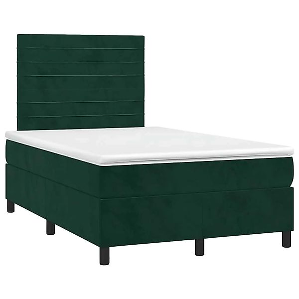 vidaXL Boxspringbett mit Matratze & LED Dunkelgrün 120x190 cm Samt 3270320 günstig online kaufen