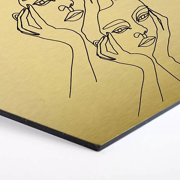Wall-Art Metallbild »Linework Wanddeko Gold abstrakt«, (1 St.) günstig online kaufen