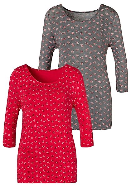 LASCANA 3/4-Arm-Shirt mit kleinem Cut-Out am günstig online kaufen
