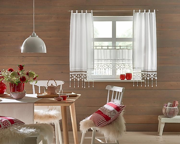 HOSSNER - ART OF HOME DECO Scheibengardine Großglockner (1 St), Schlaufen, günstig online kaufen