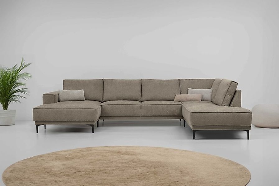 OTTO home Wohnlandschaft »XXL Sofa Oland, Struktur, Flachgewebe, Luxus-Micr günstig online kaufen