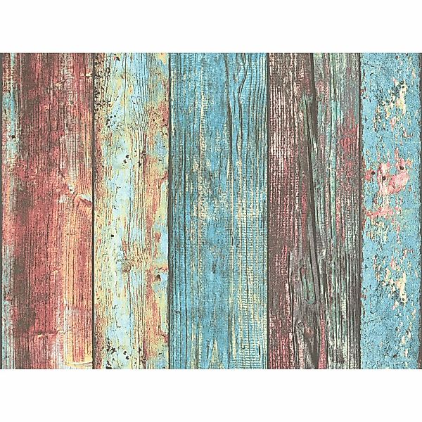 Bricoflor Bunte Tapete in Holzoptik Vintage Tapete Im Maritimen Stil Vliest günstig online kaufen