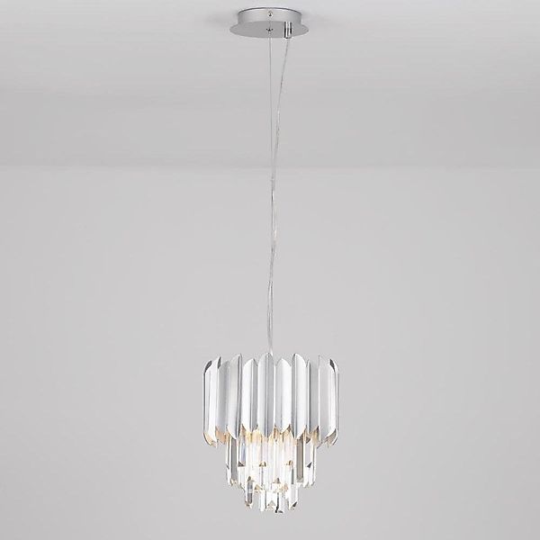 Pendelleuchte Magnolia in Chrom und Transparent E14 250mm günstig online kaufen