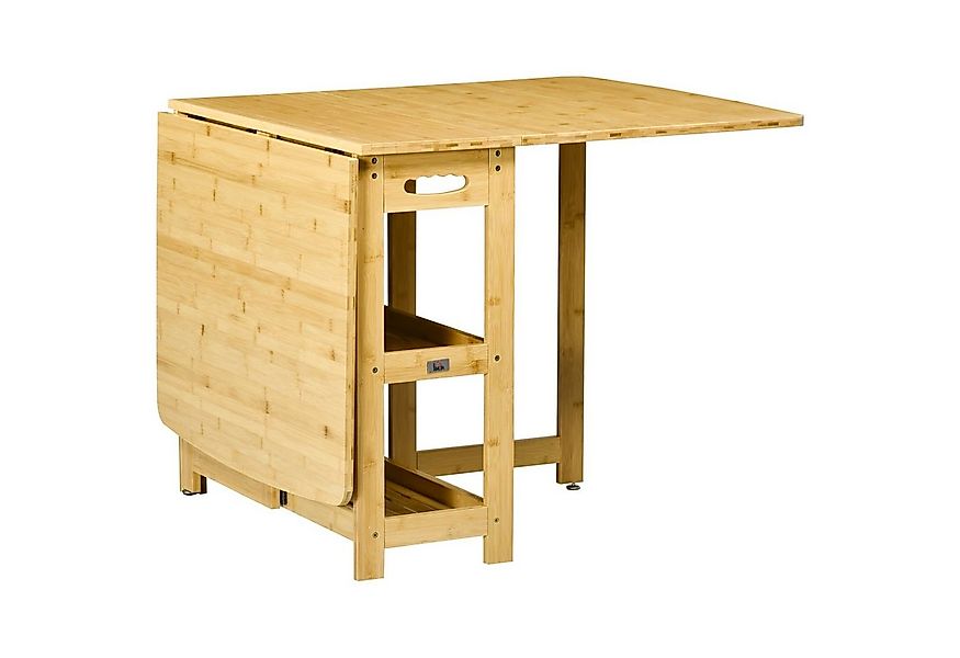 HOMCOM Klapptisch Küchentisch mit Ablagefächer und verstellbaren Füße (Kaff günstig online kaufen