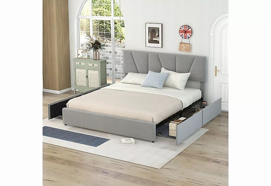 REDOM Bett Doppelbett Gästebett Gepolsterte Betten (mit vier Schubladen auf günstig online kaufen