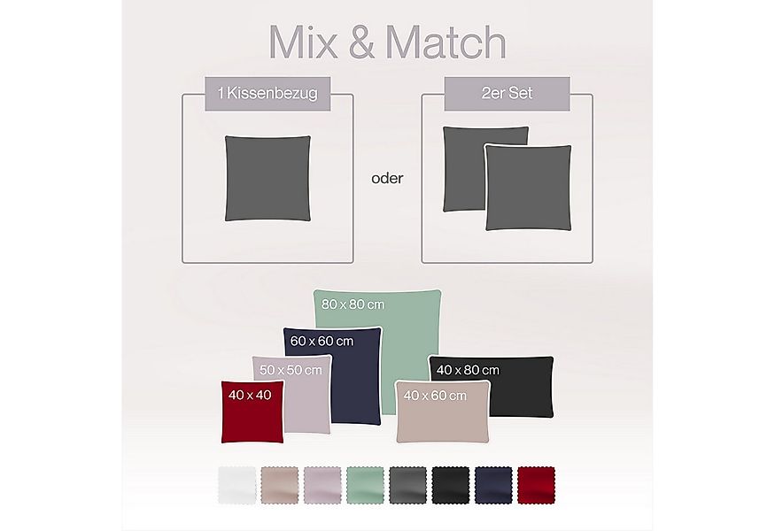 Blumtal Kissenbezüge Premium Mako Satin Kissenbezug, superweich aus 100% Ba günstig online kaufen