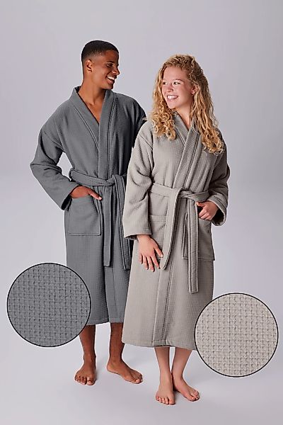 my home Unisex-Bademantel "Merida, Waffelpiqué, Premium Qualität, 500 g/m², günstig online kaufen