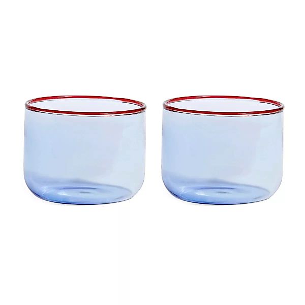 Tint Glas 20cl 2er Pack Hellblau-roter Rand günstig online kaufen