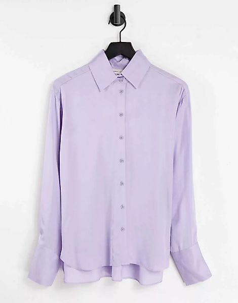 In Wear – Pauline – Hemd im Seiden-Look in Flieder-Violett günstig online kaufen