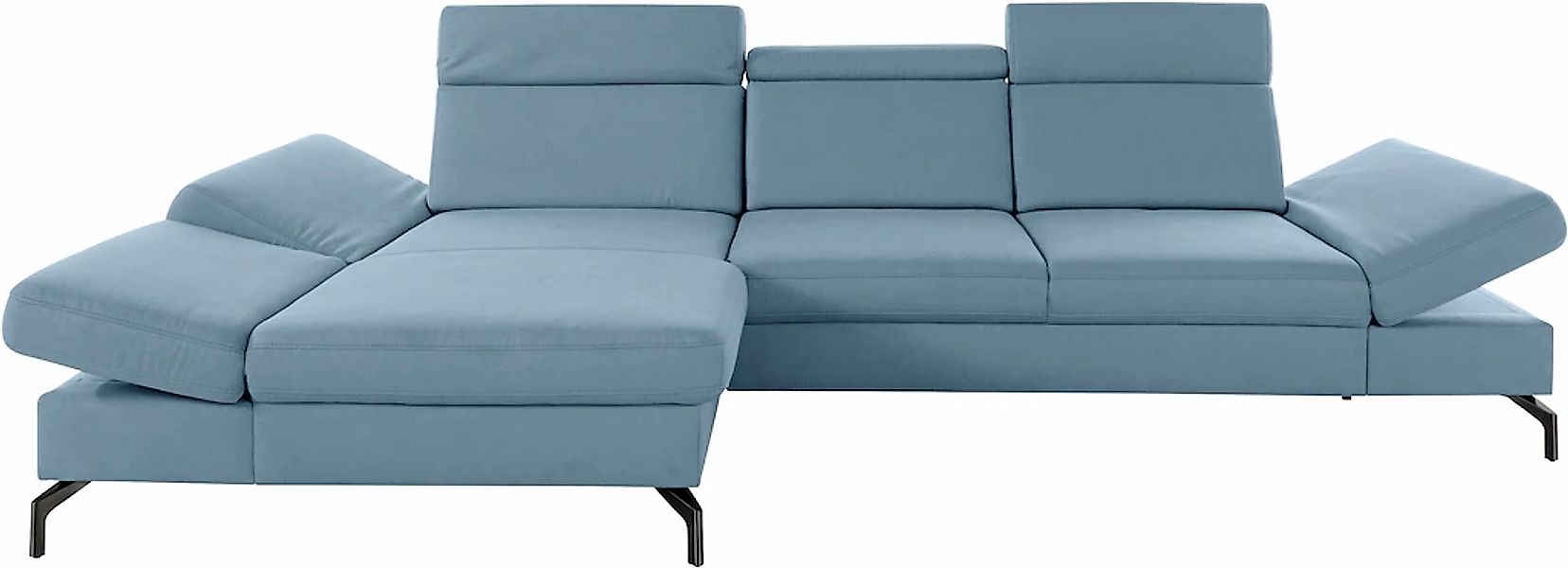 sit&more Ecksofa »Brisbane L-Form« Fußhöhe 15 cm, inklusive Sitztiefen-, Ar günstig online kaufen