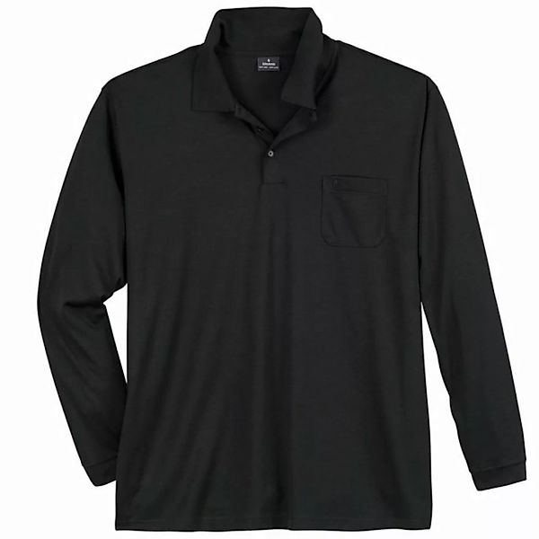 RAGMAN Poloshirt Große Größen Herren Langarm-Polo schwarz Softknit Ragman günstig online kaufen