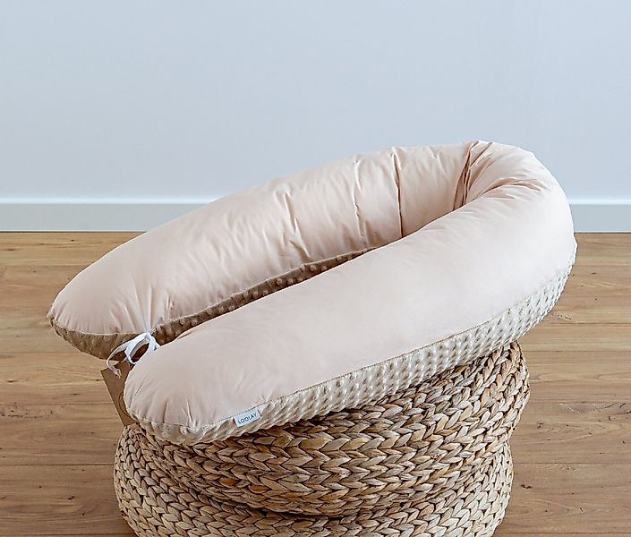 Loolay Seitenschläferkissen BEIGE Baumwolle/ MINKY Schwangerschaftskissen S günstig online kaufen